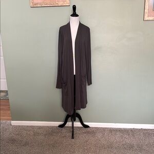 Zenana Outfitters Gray Long Knit Jacket Open Front